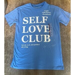 Grayson Threads Womens Self Love Club Graphic T-Shirt Blue XS New